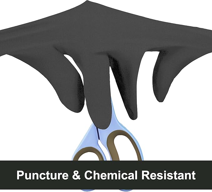 GLOVEWORKS Black Disposable Nitrile Industrial Gloves 5 Mil, Latex/Powder-Free, Food-Safe, Textured