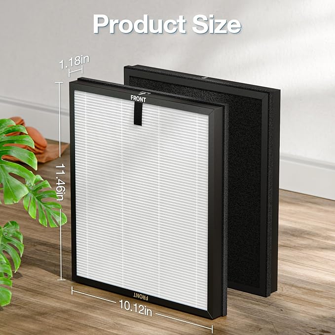 2 Pack HAP603 Replacement Filter Compatible with ECOSELF HAP603 / HAP603WF Air Purifier, Air Purifiers Replacement Filter for Home Large Room, # RFHAP603, White