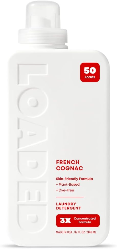 Loaded Laundry Detergent, Luxury Cologne Scented | 50 Loads | Leather & Oak | Skin-Friendly & Plant-Based | Made in USA | 32 oz