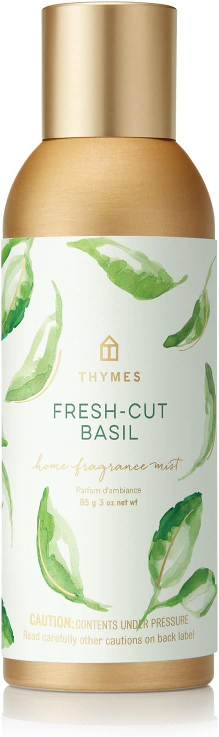 Thymes Home Fragrance Mist – Room Air Fresheners for Home Long Lasting – Air Freshener Spray – Premium Home Fragrance with Notes of Fresh Basil, Tomato Leaf & Delicate Sage (Fresh-Cut Basil, 3 oz)
