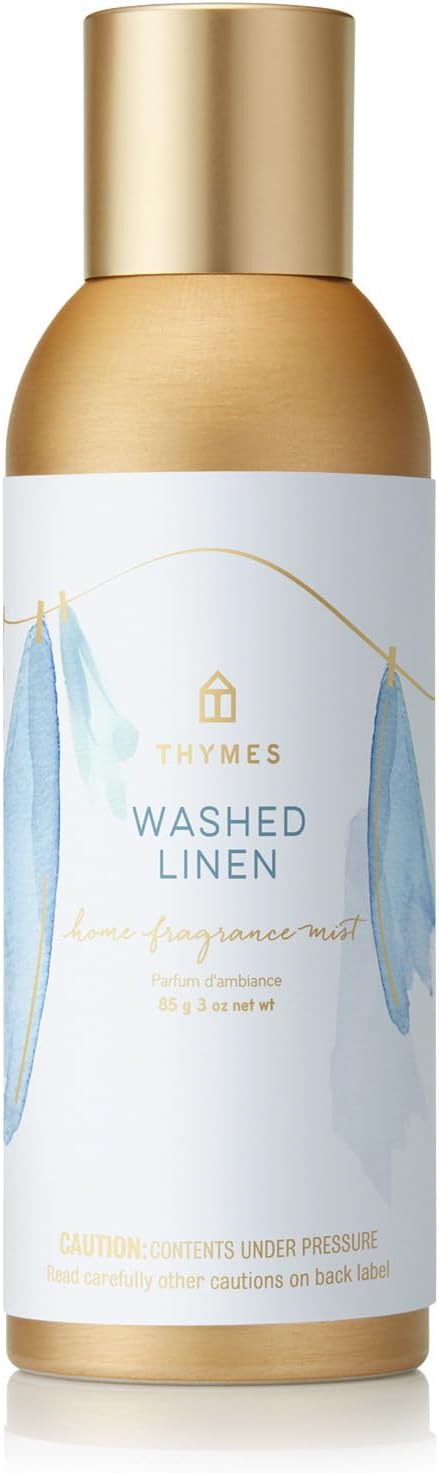 Thymes Home Fragrance Mist – Room Air Fresheners for Home Long Lasting – Air Freshener Spray – Premium Home Fragrance – Notes of Cedar Wood, Lavender & White Pepper (Washed Linen, 3 oz)