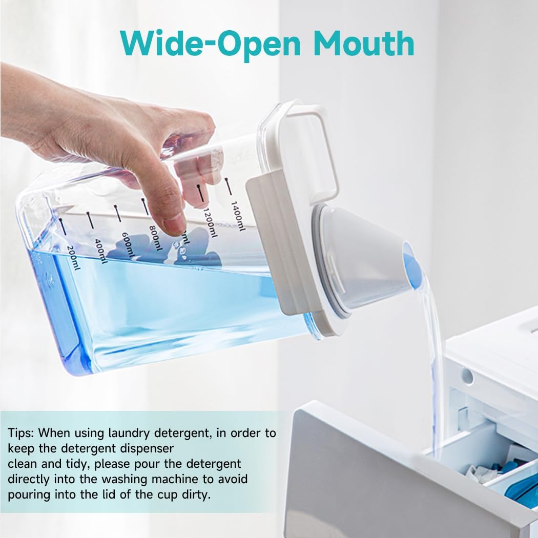 Laundry Detergent Dispenser for Powder & Beads – Clear Container, 1 Pack