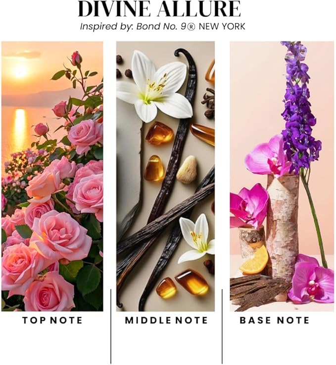 Aroma Scent Diffuser Starter Kit for Up to 1000SQ. FT. Coverage - 120ML Waterless Essential Oil Scent Included - Luxury Aroma Diffuser Ideal for Home, Office & Hotel (Silver, Divine Allure)