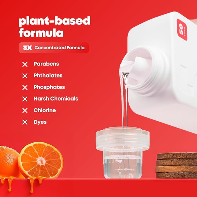 Loaded Laundry Detergent, Luxury Cologne Scented | 50 Loads | Leather & Oak | Skin-Friendly & Plant-Based | Made in USA | 32 oz