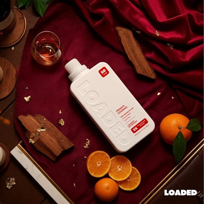 Loaded Laundry Detergent, Luxury Cologne Scented | 50 Loads | Leather & Oak | Skin-Friendly & Plant-Based | Made in USA | 32 oz