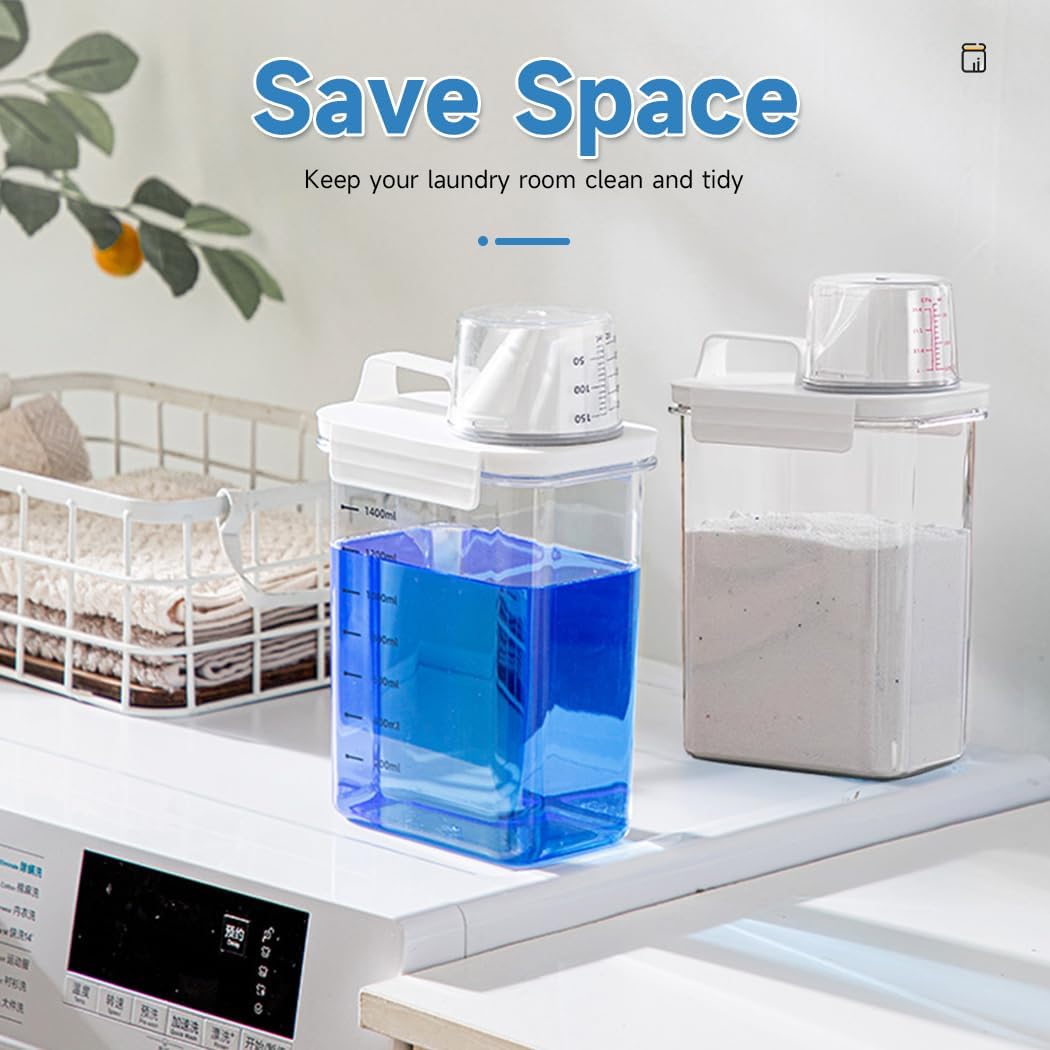 Laundry Detergent Dispenser for Powder & Beads – Clear Container, 1 Pack