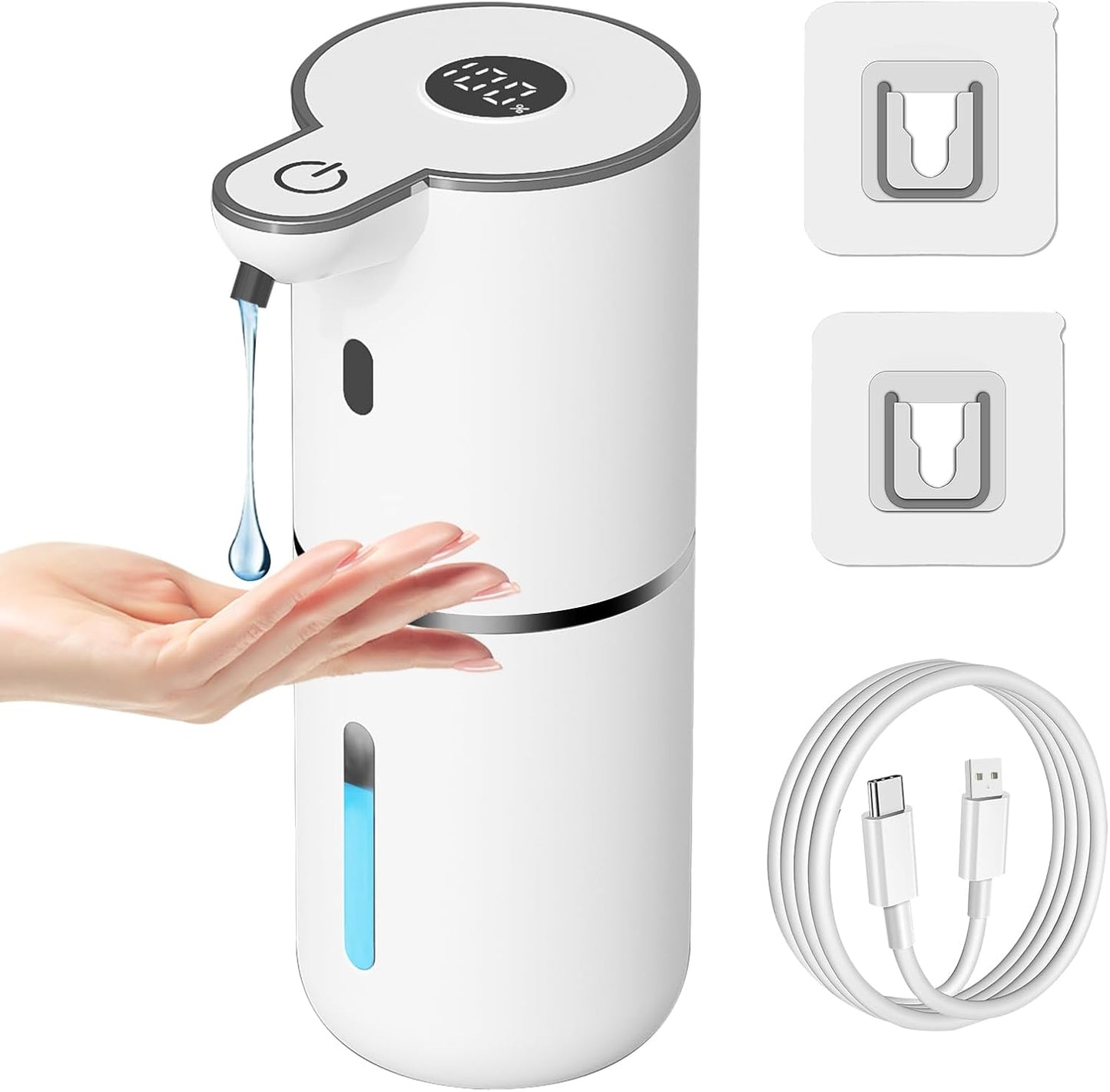 Automatic Touchless Soap Dispenser – USB Rechargeable Smart Liquid Dispenser, 6 Level Adjustable