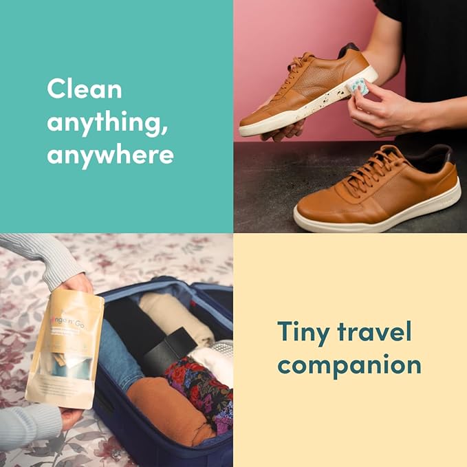 Sponge n' Go: Mini Travel Dish Soap & Sponges | Eco-Friendly, Soap-Infused, Single-Use Cellulose Compressed Sponges | Your On-The-Go Cleaning Companion for Trips, Camps, Work (Pack 20)