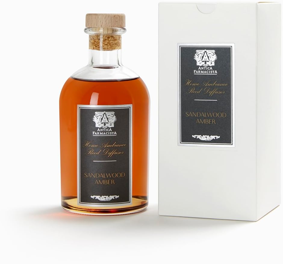Antica Farmacista Home Ambiance Diffuser - Long-Lasting Reed Scent Diffuser - Luxury Room Freshener Gift - Sandalwood Amber, 8.45 fl oz