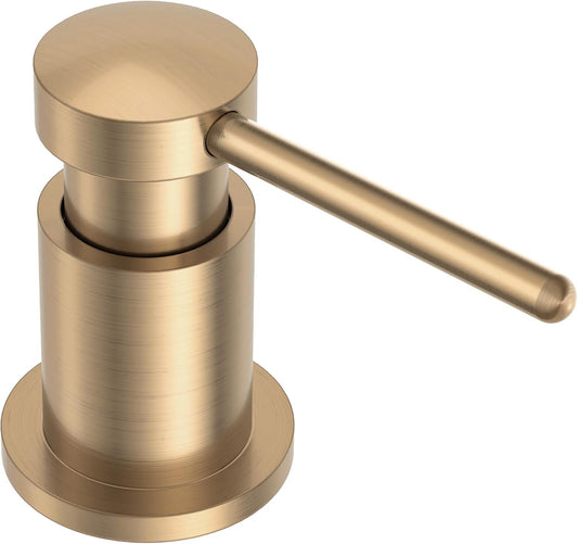 Champagne Gold Built-In Kitchen Soap Dispenser – Brass Countertop Pump with 18oz Refillable Bottle