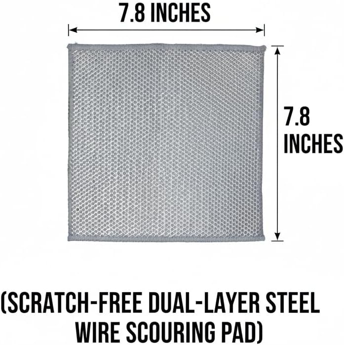 16-Pack Non-Scratch Wire Dishcloth, Reusable Diamond Weave Scrubber Cloths for Dishwashing, Multipurpose Wire Cleaning Cloths for Kitchen and Household, 7.8"x7.8"