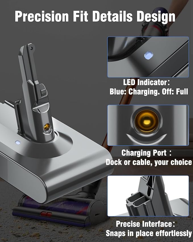 BatFance 21.6V 8000mAh V8 Battery Replacement SV10 Battery Compatible with V8 Vacuum Animal/Absolute/Motorhead/Fuffy/Total Clean/Absolute Pro Vacuum Cleaner(Not Fit V6, V7,V10)