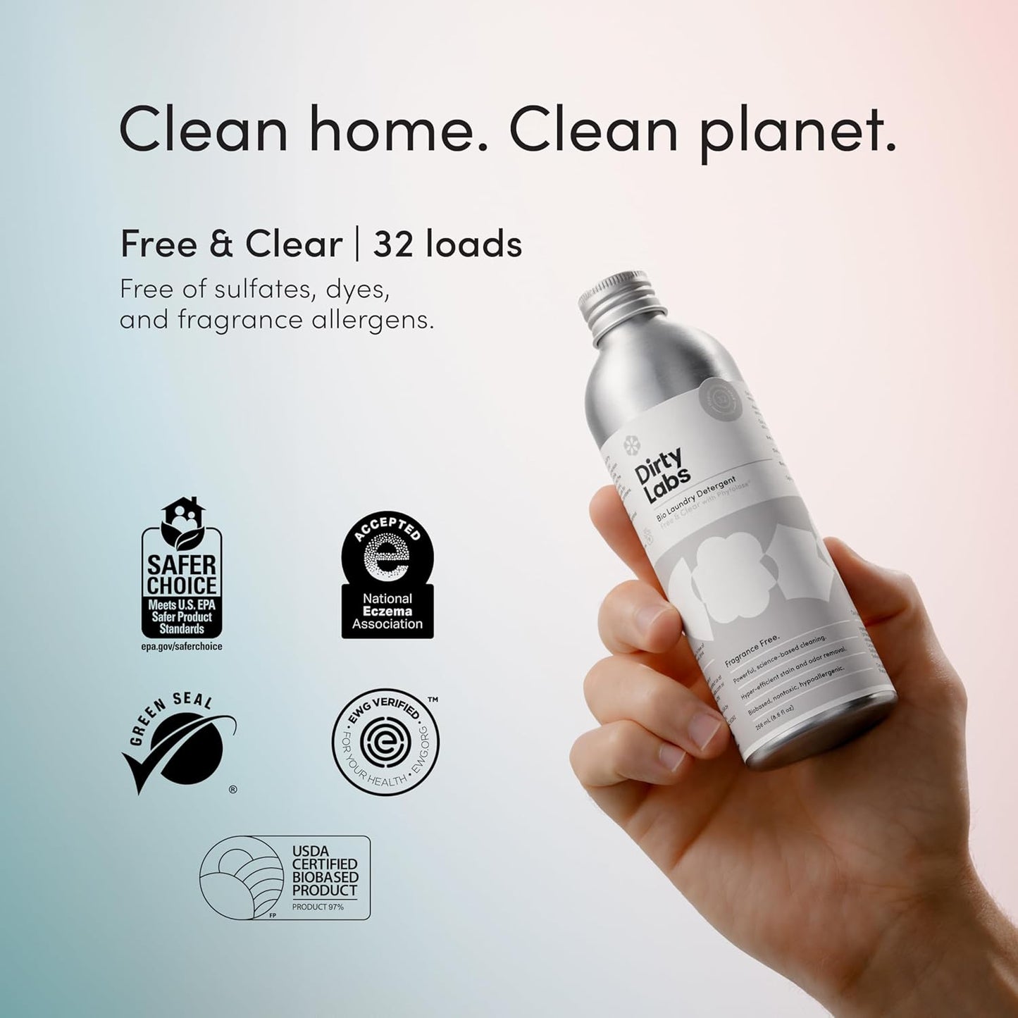 Scent-Free Liquid Laundry Detergent for Sensitive Skin – 32 Loads