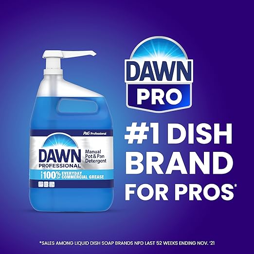 P&G Dawn Dishwashing Liquid Soap Detergent, Bulk Degreaser Removes Greasy Foods from Pots, Pans and Dishes in Commercial Restaurant Kitchens, Regular Scent, 38 oz. (Case of 8) (Packaging May Vary)
