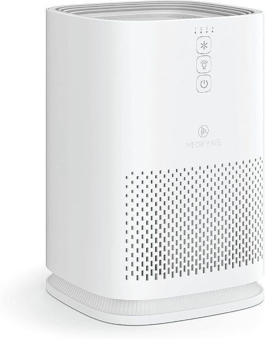 Medify MA-14 Air Purifier with True HEPA H13 Filter 428 ft² per Hour for Smoke, Odors, Pollen, Pets 99.9% Removal to 0.1 Microns White, 1-Pack