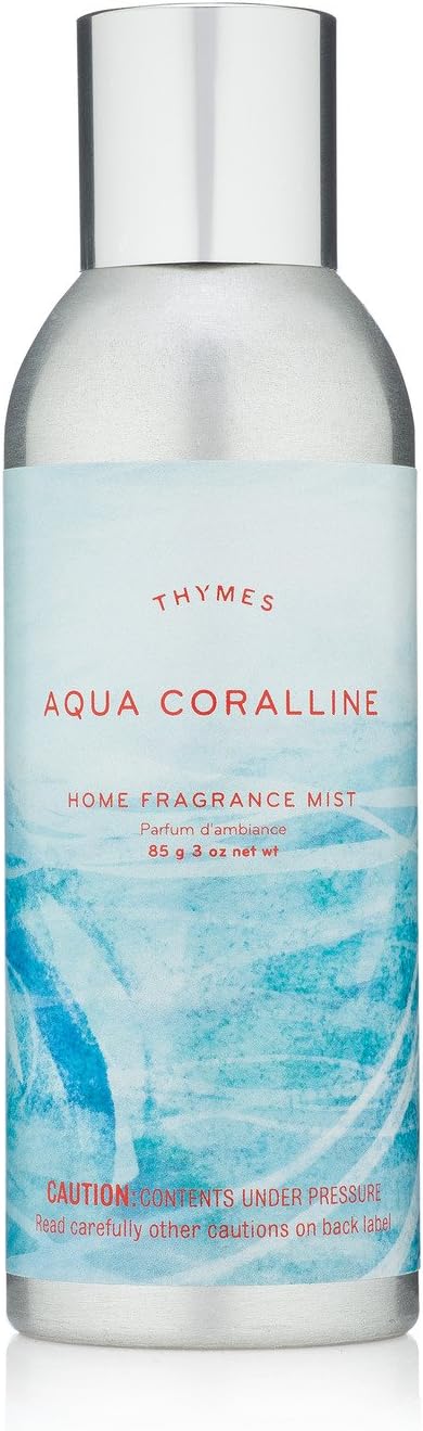 Thymes Home Fragrance Mist – Room Air Fresheners for Home Long Lasting – Air Freshener Spray – Premium Home Fragrance – Notes of Water Lily, Crips Driftwood, & Lemon Pulp (Aqua Coralline, 3 oz)