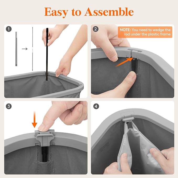 Lifewit 85L Laundry Basket with Lid, Large Laundry Hamper with Plastic Handles and Removable Bag, Foldable Tall Dirty Clothes Hampers for Laundry for Laundry Room, Bedroom, Bathroom, Dorm, Light Gray