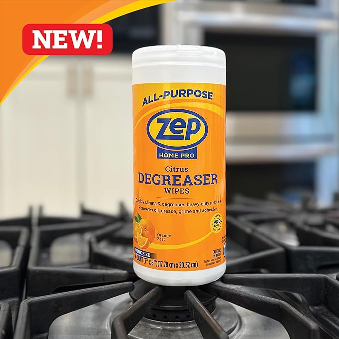 Zep Home Pro Citrus Degreaser Wipes 50 count- R59012 - Quickly cleans and degreases heavy-duty messes