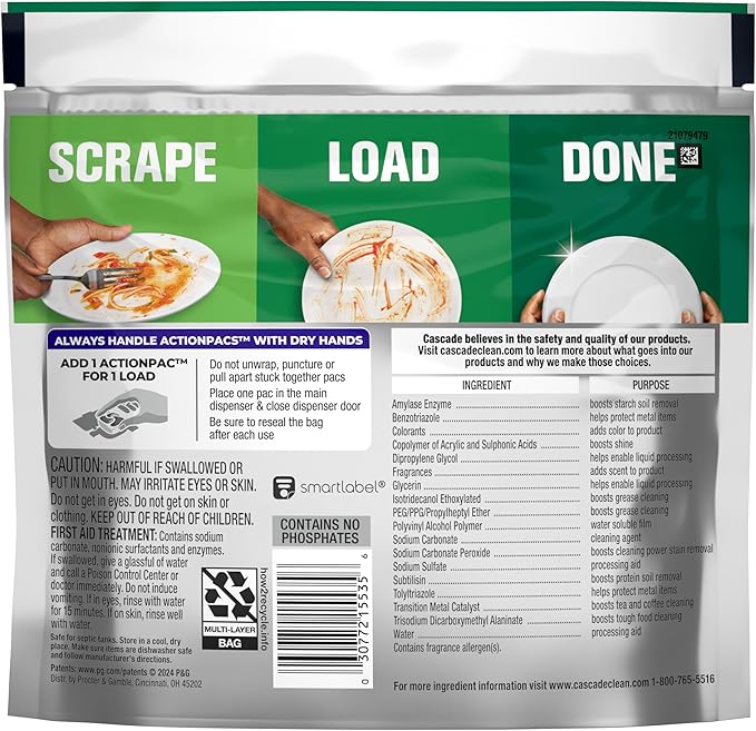 Cascade Platinum Dishwasher Pods, Dishwasher Detergent, Dish Detergent Soap, Fresh, 12 count