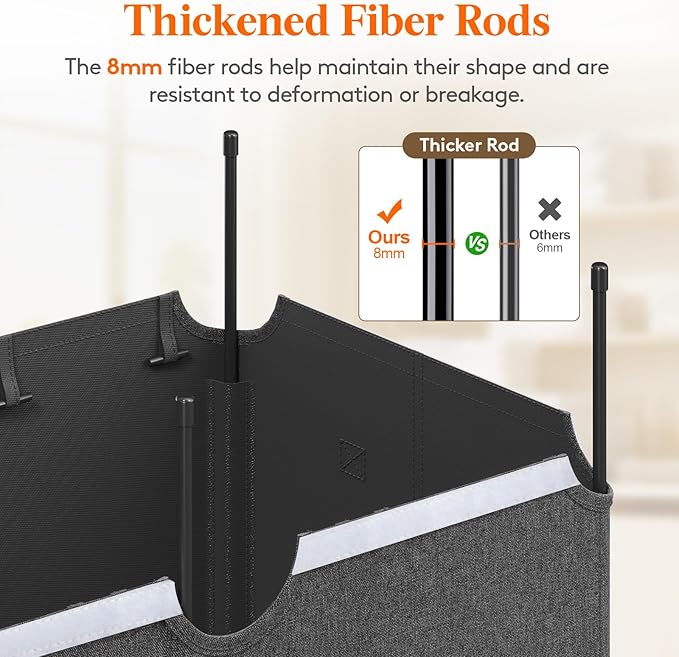 Lifewit 165L Laundry Basket with Lid, Large Laundry Hamper with Plastic Handles and Removable Bag, Foldable Tall Dirty Clothes Hampers for Laundry for Laundry Room, Bedroom, Bathroom, Dorm, Dark Gray