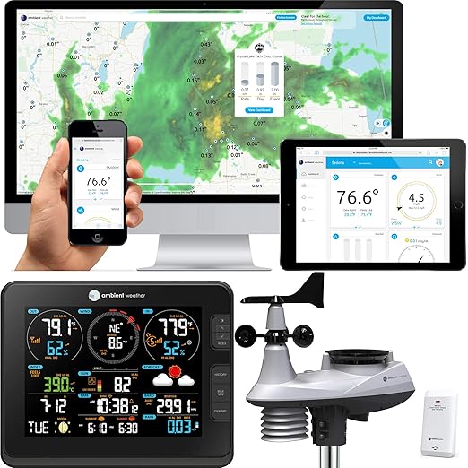 Ambient Weather Falcon WS-8480A Fan Aspirated Smart WiFi Weather Station with Remote Monitoring and Alerts