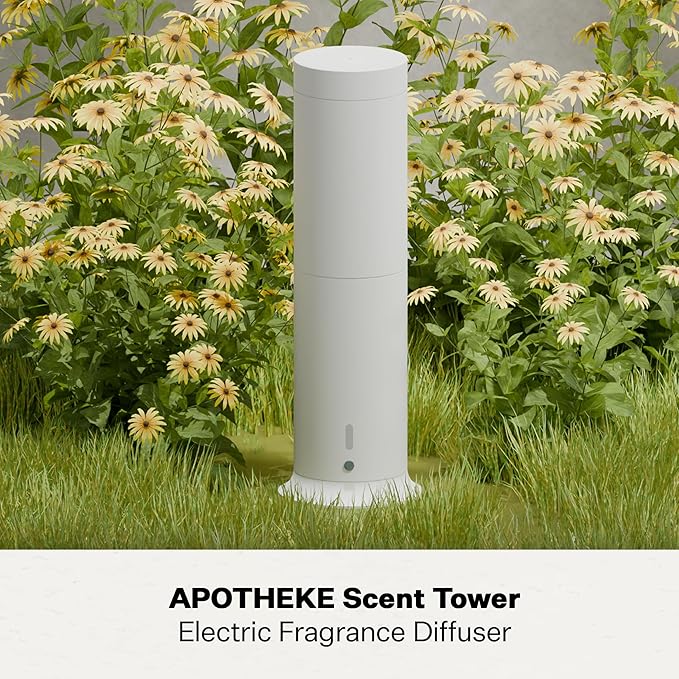 Apotheke Scent Tower Aromatherapy Diffuser for Home - Essential Oil Diffuser with Long-Lasting Fragrance for Office, Hotel & Large Rooms - Modern Aroma Diffuser for Clean, Fresh & Natural Fragrance